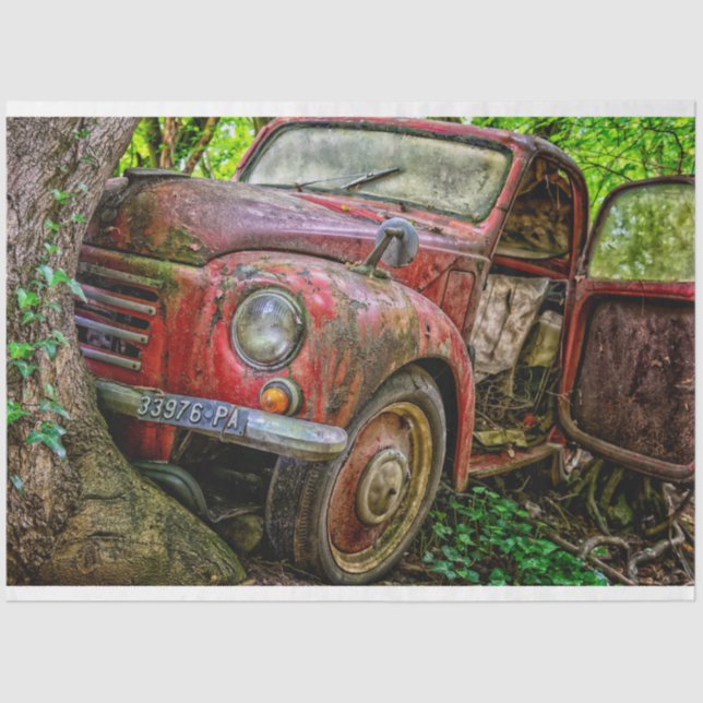 Papel De Seda Rusty Red Truck Vintage 20x30 (Frente )