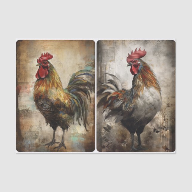 Papel De Seda Rusty Rooster (Frente )