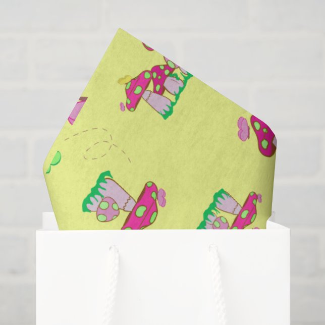 Papel De Seda Saco de Presente Cogumelos Paz e Amor (Sacola de presentes)