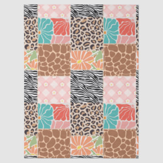 Papel De Seda Saco de Presente Patchwork de Estampa Animal e Flo