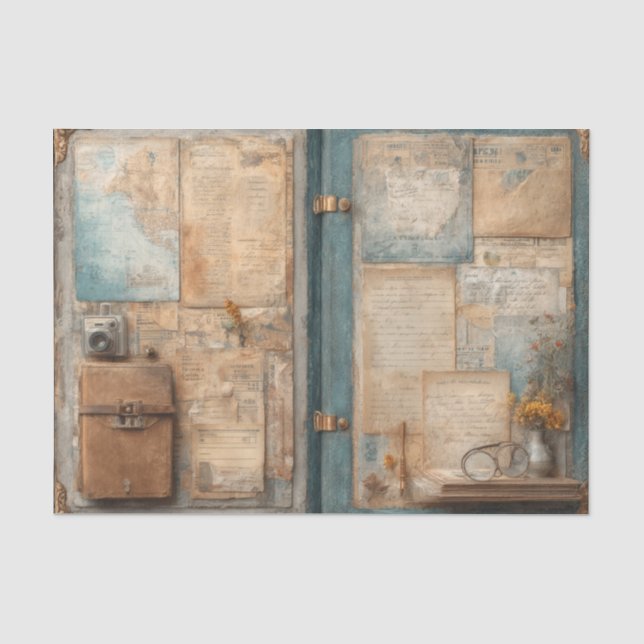 Papel De Seda Saco de Viagem Antigo Vintage (Frente )