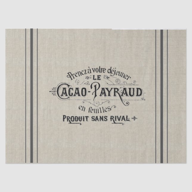 Papel De Seda Saco francês da grão do cacau (Frente )