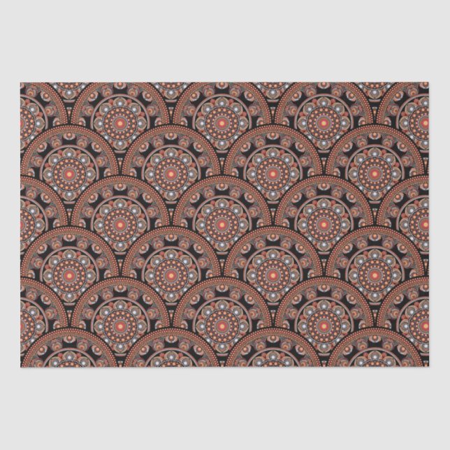 Papel De Seda Safari Sunset Bohemian Star Fall Mandala Art Deco (Frente )
