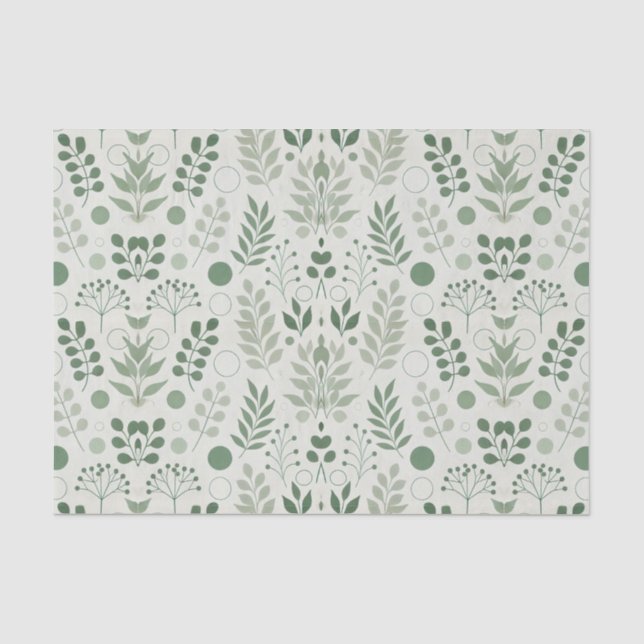 Papel De Seda Sage e Círculos Verde (Frente )