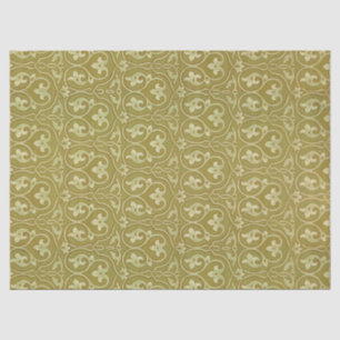 Papel De Seda Sage Green e Dourada Art Nouveau Patterno