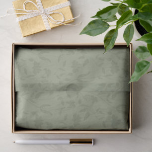 Papel De Seda Sage Green Floral repetido padrão