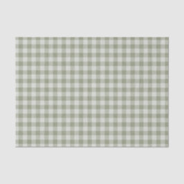 Papel De Seda Sage Green Gingham Buffalo Check Linen Texture