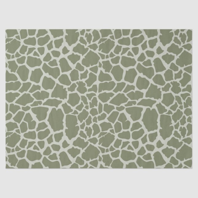 Papel De Seda Sage Green Giraffe Impressão (Frente )