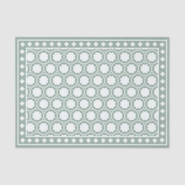 Papel De Seda Sage Green Modern Bone Inlay Decoupage Paper (Frente )