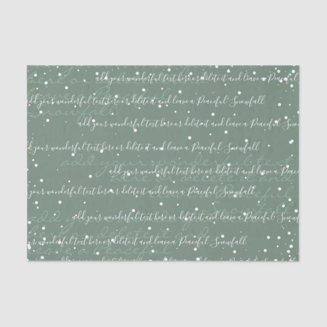 Papel De Seda Sage Green | Texto Elegante de Script Personalizad (Frente )