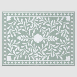 Papel De Seda Sage Green Traditional Bone Inlay Decoupage Paper