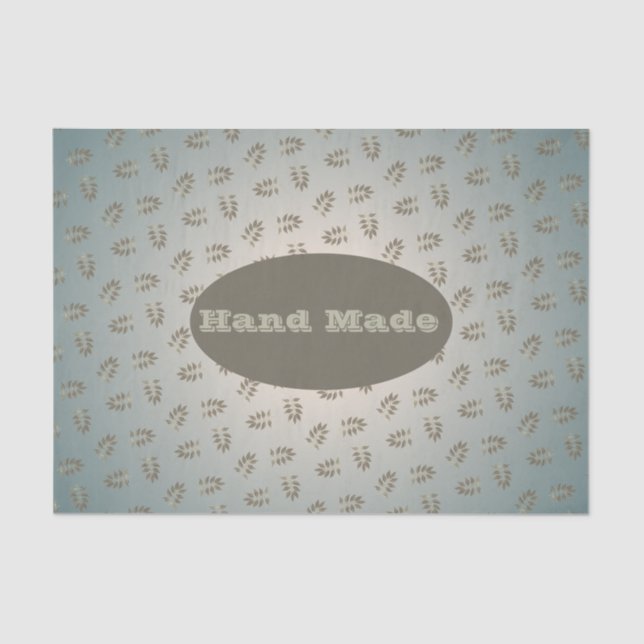 Papel De Seda Sage Greenery Leaf Made ou Obrigado (Frente )