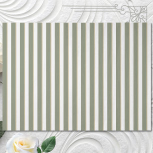 Papel De Seda Sage Verde Bege Branco Listra