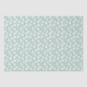 Papel De Seda Sage Verde Branco Boho Florais Chás de Bebê Aniver