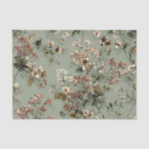 Sage Verde Rústico Floral Vintage Ousado