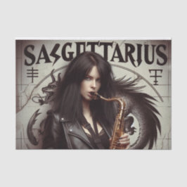 Papel De Seda Sagitário Zodiac Musico Saxofone Dissociação Sagit