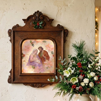 Papel De Seda Sagrada Família Natal Poinsettia de Inverno TMF26