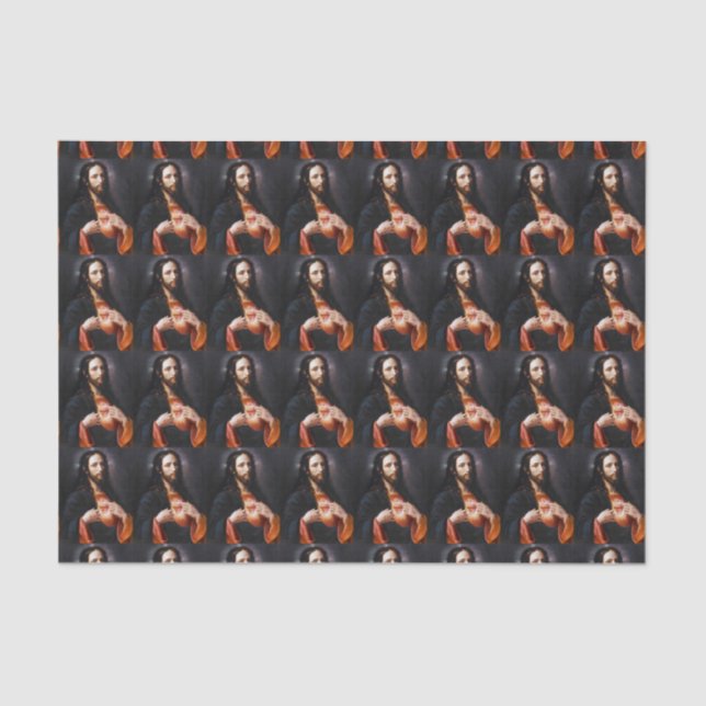 Papel De Seda Sagrado Coração do Cristo (Frente )