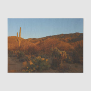 Papel De Seda Saguaro Sunset I Arizona Desert Landscape