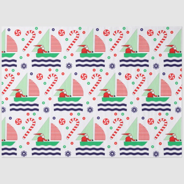 Papel De Seda Sailing Nautical Christmas Holiday Gift (Frente )