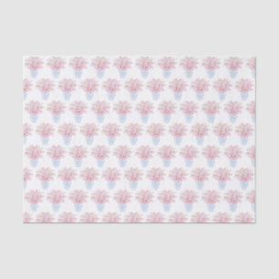 Papel De Seda Sakura Com Vaso Branco E Azul