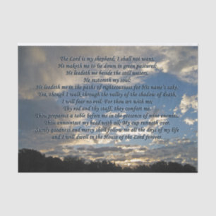 Papel De Seda Salm 23 Linda Bíblia Verse Christian