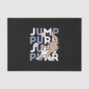 Papel De Seda Salto Purr de Salto: Design de Gato Reproduzível c