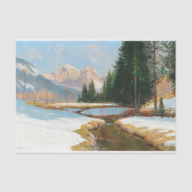 Papel De Seda Salzburger Alps-View, Desligamento do inverno (Frente )
