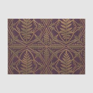 Papel De Seda Samambaia Dourada Geométrica Ornamentada Roxa