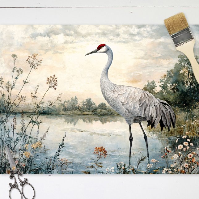 Papel De Seda Sanduíche de Aquarela em um Pond Decoupage (Criador carregado)
