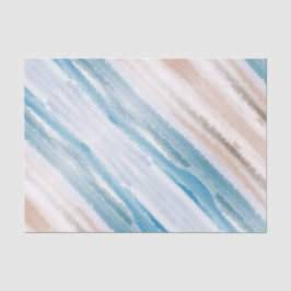 Papel De Seda Sandy Beach Ocean Waves Abstrato Watercolor