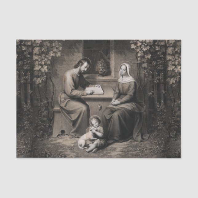 Papel De Seda Santa Família Virgem Maria Santo Joseph Jesus Cris (Frente )