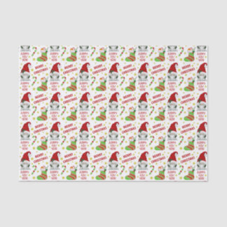Papel De Seda Santa Gnome and Stocking Christmas Pattern