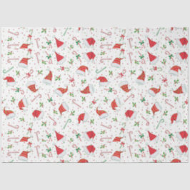 Papel De Seda Santa Hats e Canas Doces