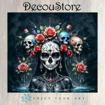 Santa Muerte Rising Decoupage