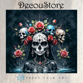 Papel De Seda Santa Muerte Rising Decoupage