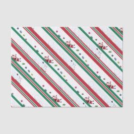 Papel De Seda Santa & Snowman Christmas Stripes
