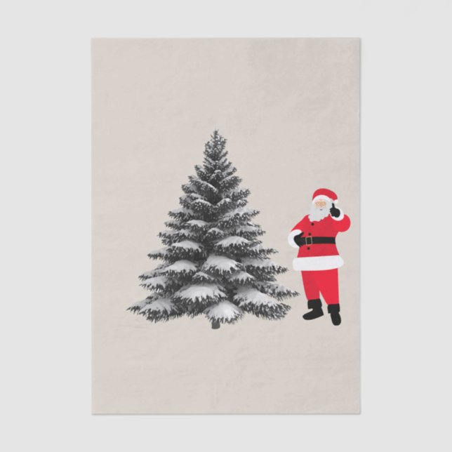 Papel De Seda Santa standing near pine tree (Frente )