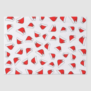 Papel De Seda Santas Hat Padrão Vermelho E Branco