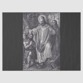 Papel De Seda Santo Boniface Inglês Benedictine monge