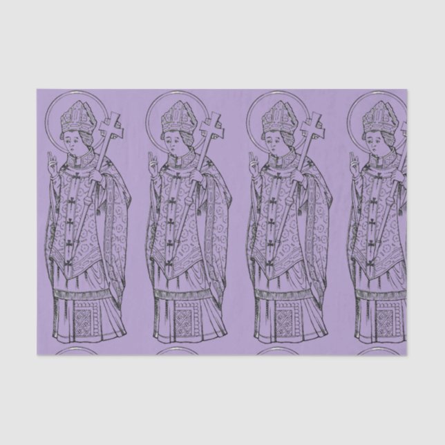 Papel De Seda São Deiniol Abade e Bispo (Frente )