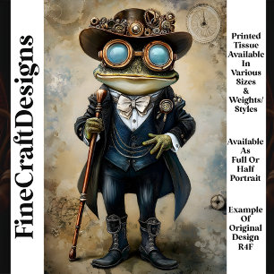 Papel De Seda Sapo Chic Antropomórfico Steampunk R4F Decoupage