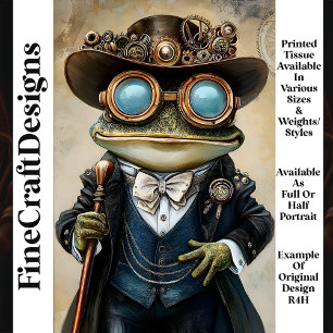 Papel De Seda Sapo Chic Antropomórfico Steampunk R4H Decoupagem