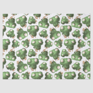 Papel De Seda Sapos de desenhos verdes e bonitos na página de d