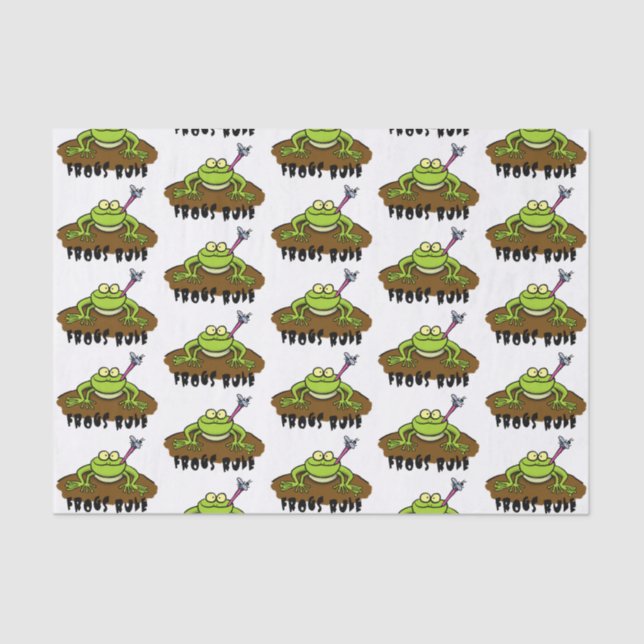 Papel De Seda Sapos governam desenho animado do sapo verde (Frente )