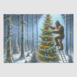 Papel De Seda Sasquatch Decorando Árvores de Natal Engraçadas