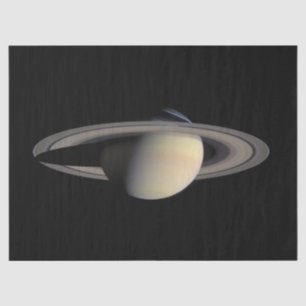 Papel De Seda Saturno Iluminado pelo Sol Planeta Gasoso Gigante