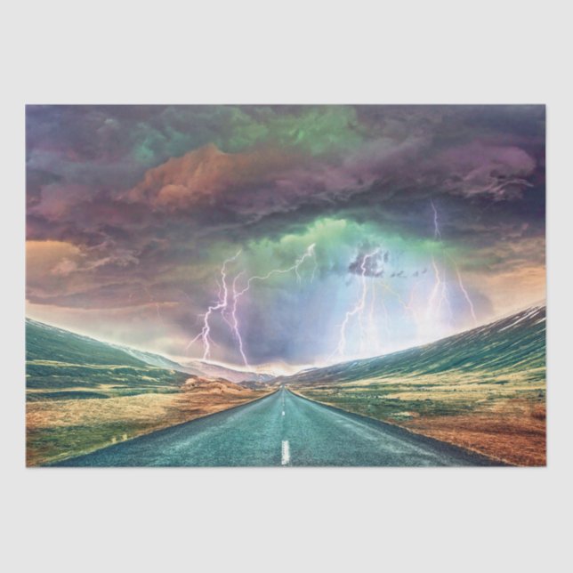 Papel De Seda Saudação da Paisagem de Iluminação Rodoviária (Frente )