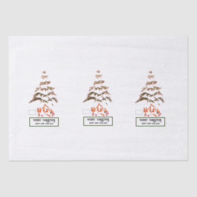 Papel De Seda Saudação dobrada (Frente )