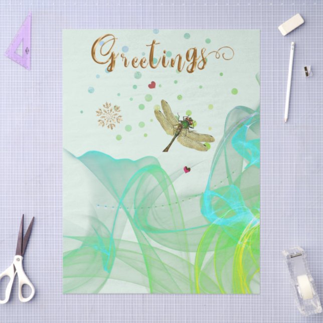 Papel De Seda Saudações Douradas  (Arte )